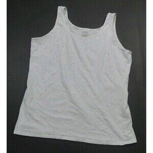 Duluth Trading Co XXL White Wide Strap Cotton Tank Top Closet Staple Minamalist